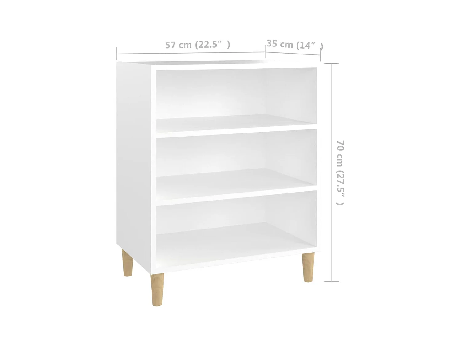 Aparador 57x35x70 cm contraplacado branco