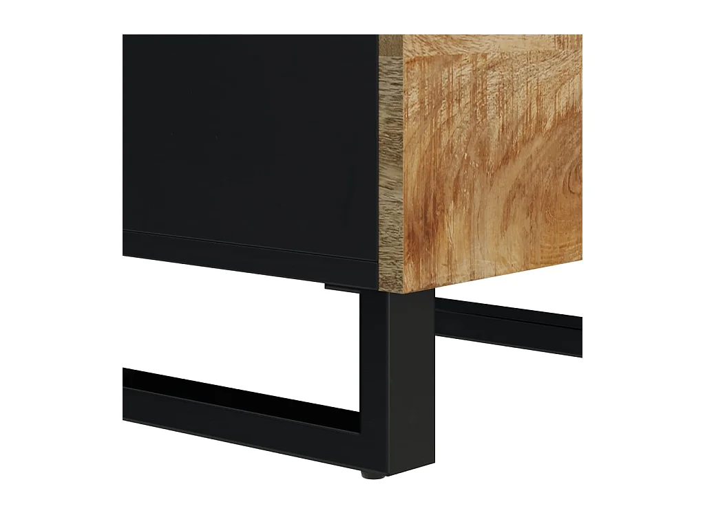 Buffet avec 3 portes 40x33x110 cm bois massif manguier et fer