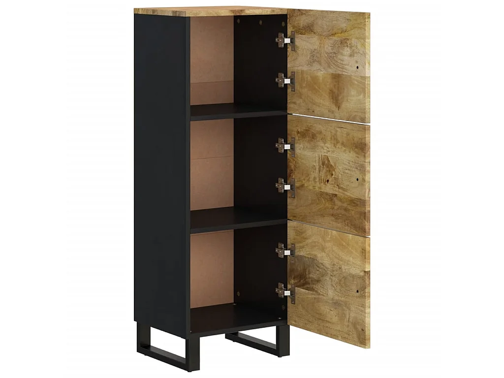 Aparador con 3 puertas hierro y madera maciza mango 40x33x110cm