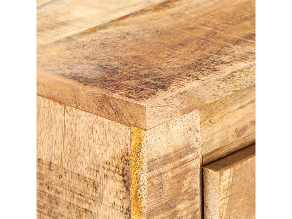Credenza 59x35x75 cm in Legno Massello di Mango Grezzo