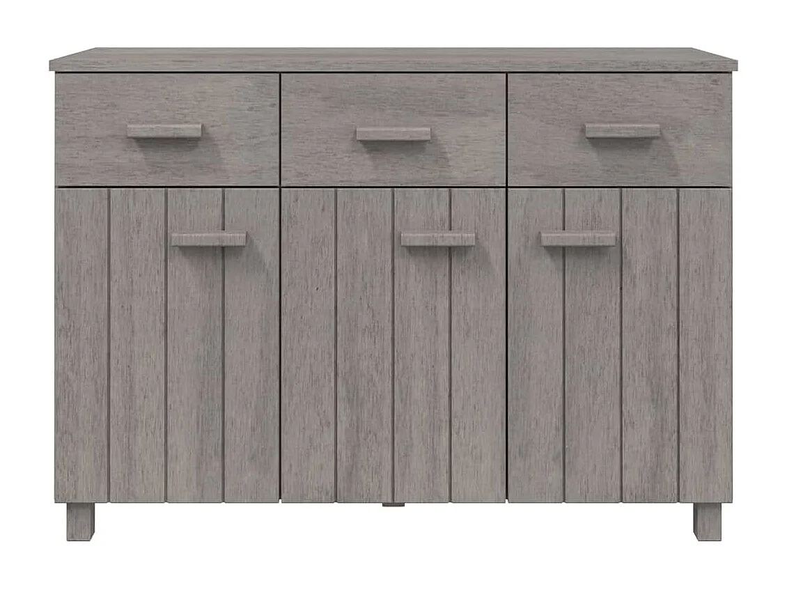 Sideboard HAMAR Hellgrau 113x40x80 cm Massivholz Kiefer