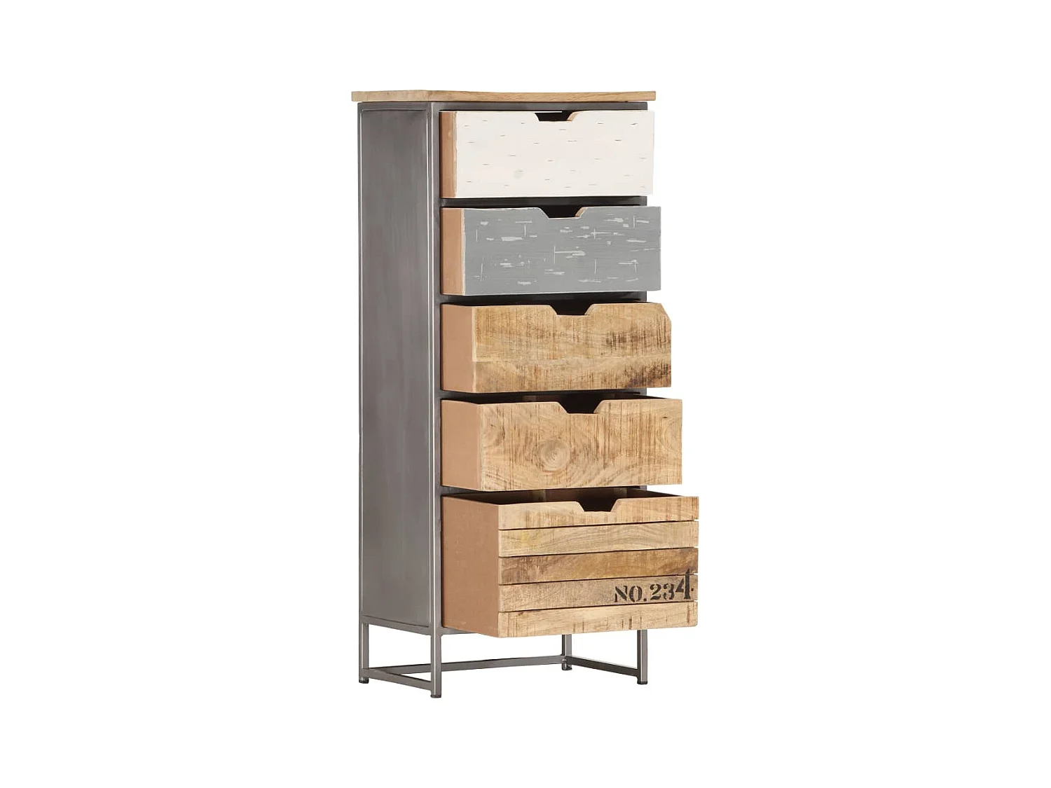 Armoire à tiroirs 45x30x105 cm Bois de manguier massif