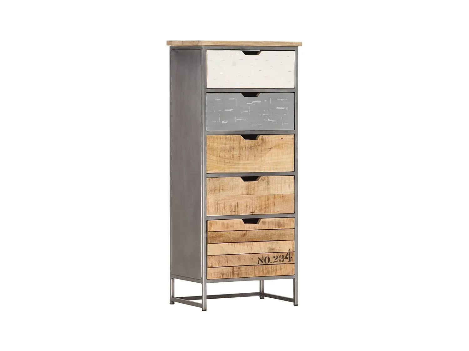 Armoire à tiroirs 45x30x105 cm Bois de manguier massif