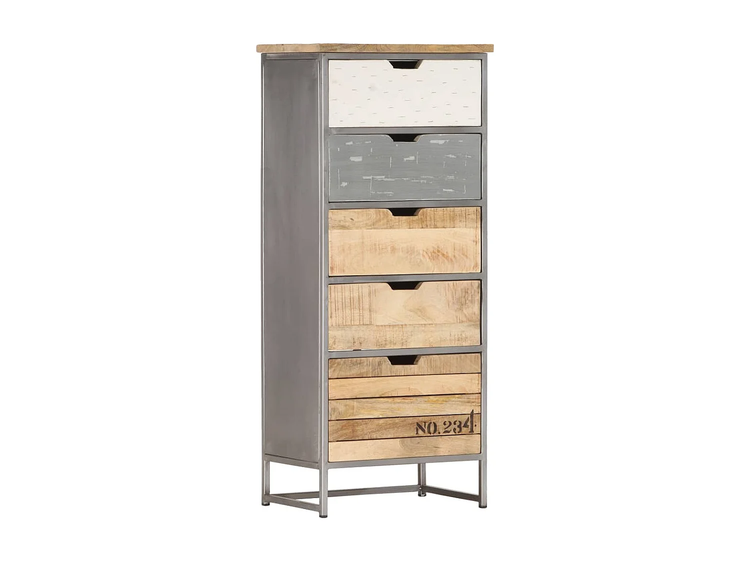 Armoire à tiroirs 45x30x105 cm Bois de manguier massif