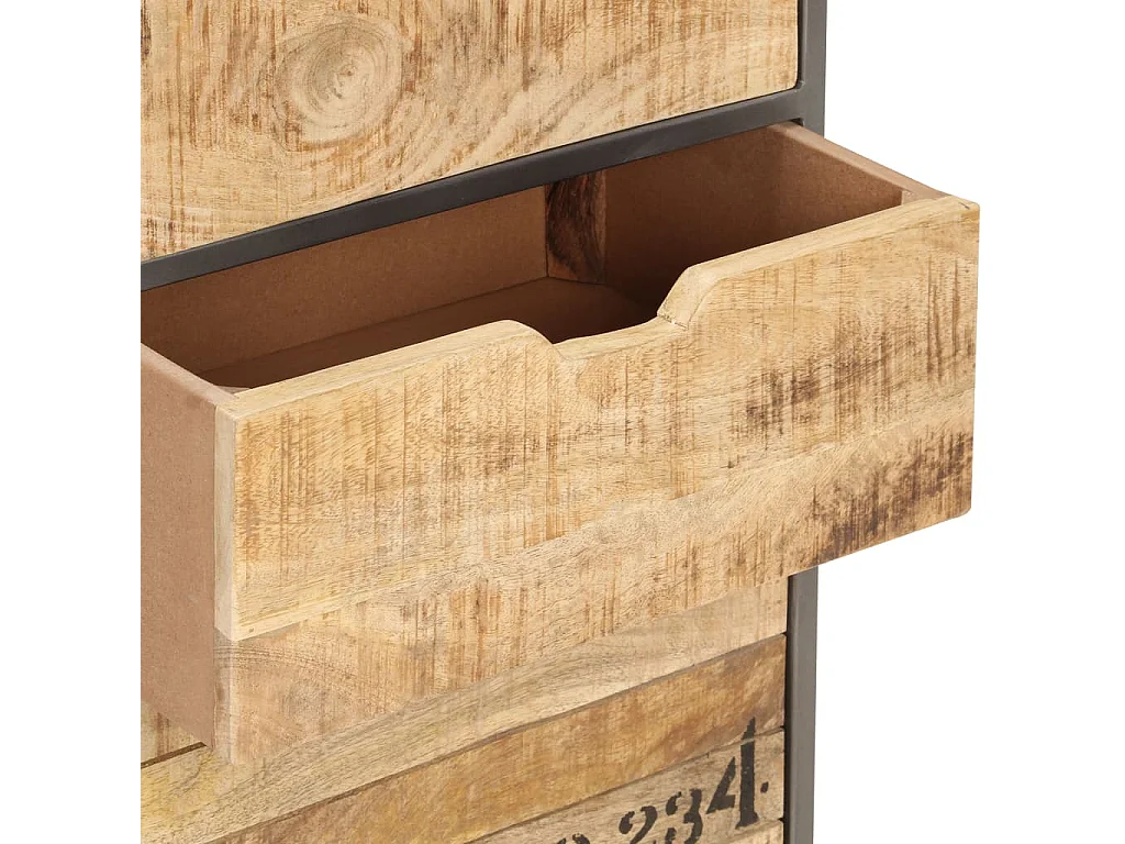 Cassettiera 45x30x105 cm in Legno Massello di Mango