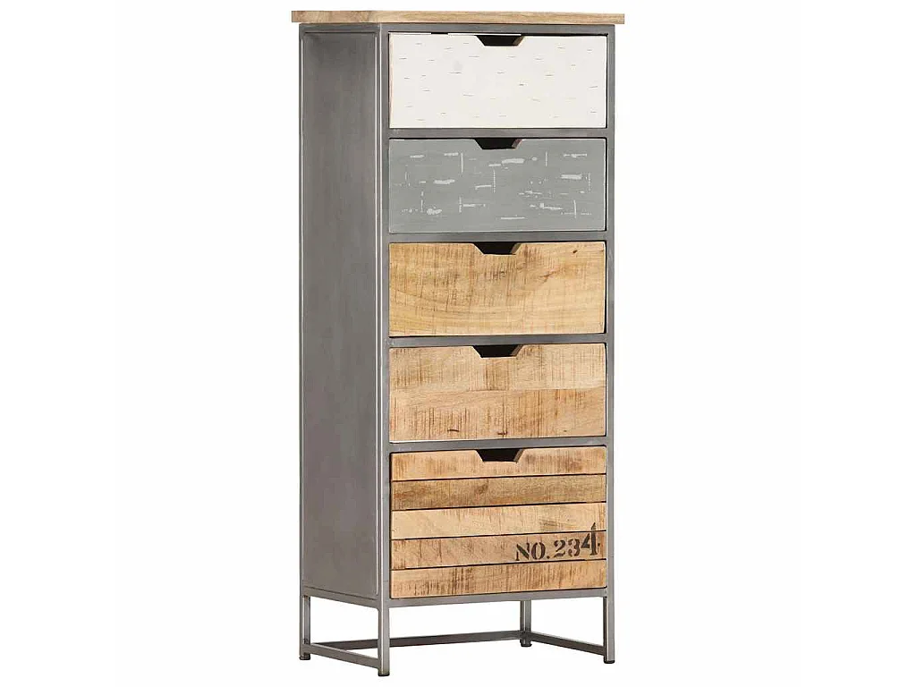 Armoire à tiroirs 45x30x105 cm Bois de manguier massif