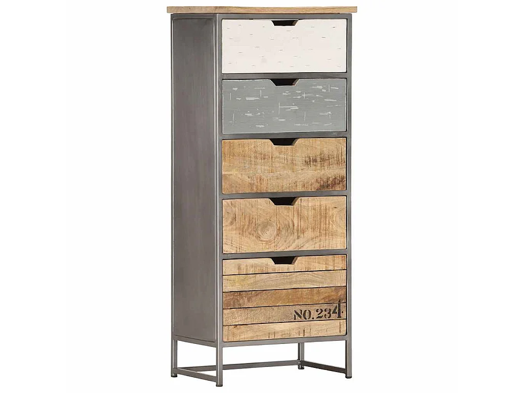 Armoire à tiroirs 45x30x105 cm Bois de manguier massif