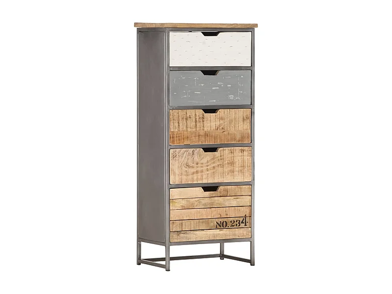 Ladekast 45x30x105 cm massief mangohout