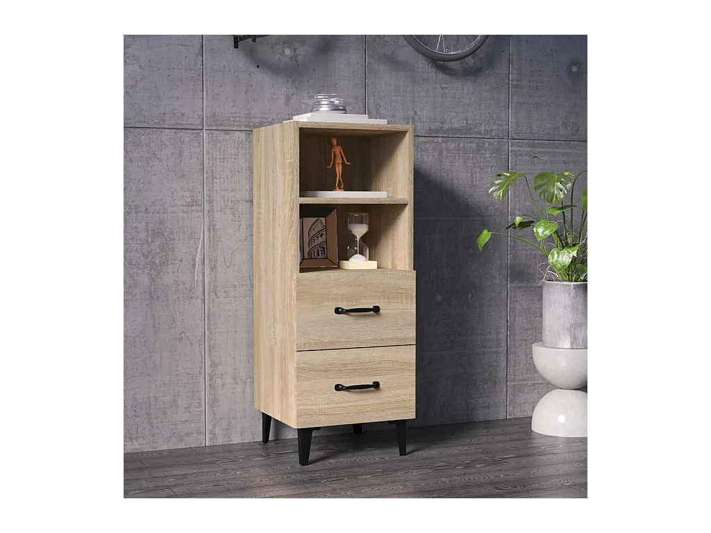 Dressoir 34,5x34x90 cm bewerkt hout sonoma eikenkleurig