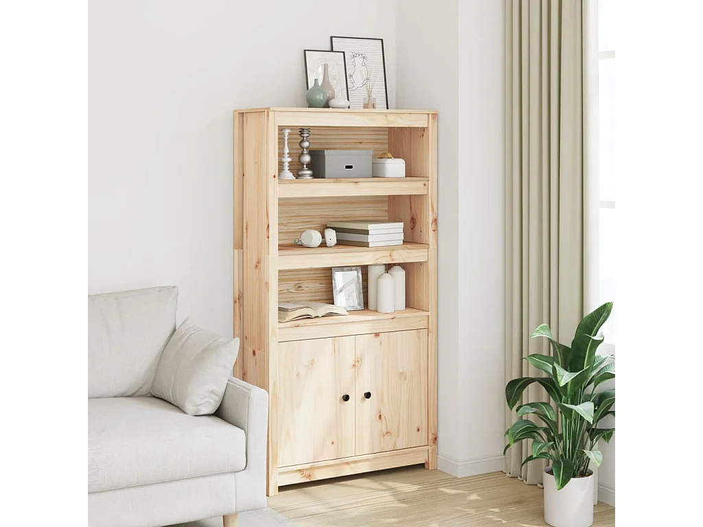 Buffet haut 80x35x154 cm Bois massif de pin