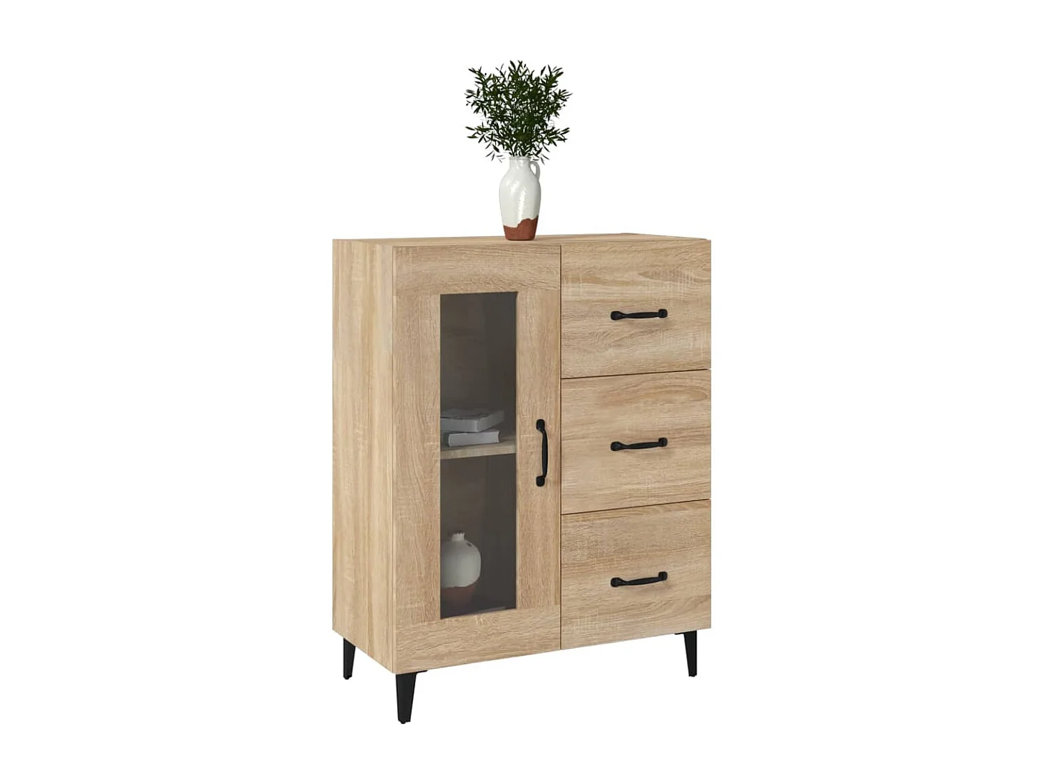 Aparador de madera de ingeniería roble Sonoma 69,5x34x90 cm