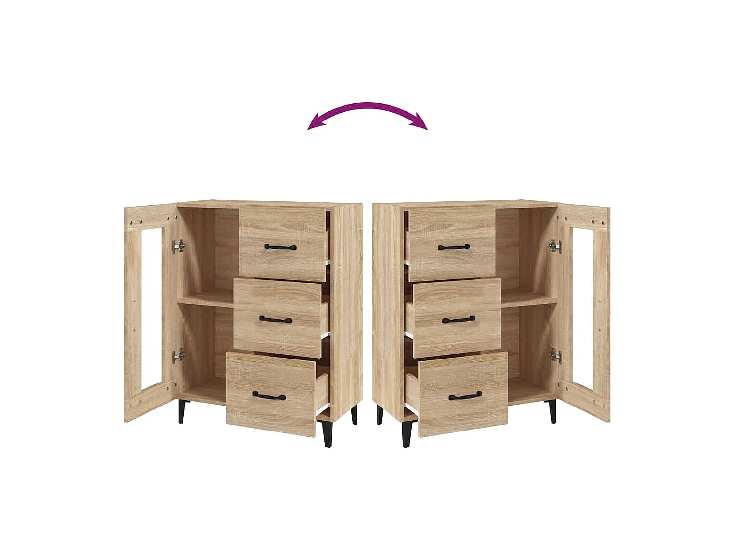 Aparador de madera de ingeniería roble Sonoma 69,5x34x90 cm