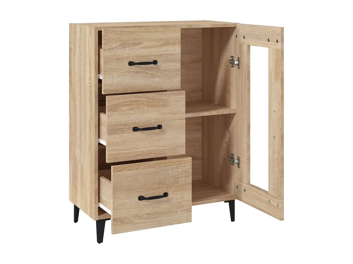 Aparador de madera de ingeniería roble Sonoma 69,5x34x90 cm