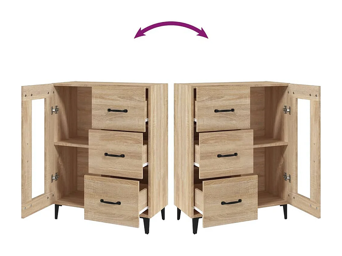 Aparador de madera de ingeniería roble Sonoma 69,5x34x90 cm