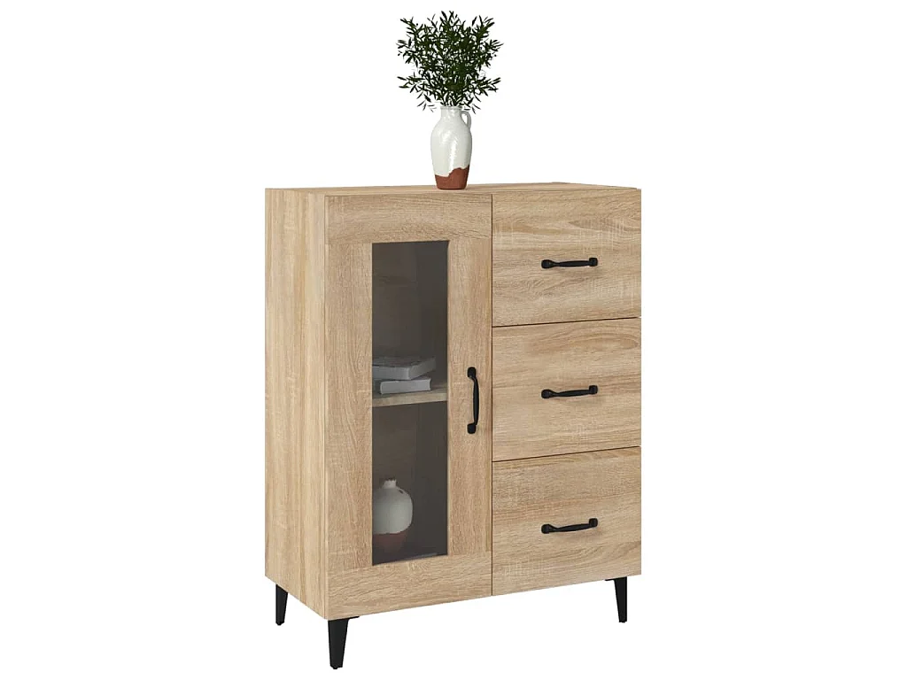 Buffet chêne sonoma 69,5x34x90 cm bois d'ingénierie