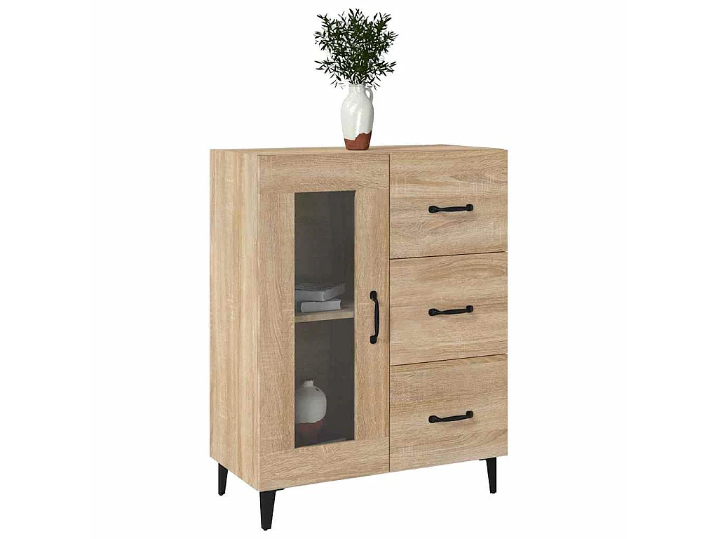 Buffet chêne sonoma 69,5x34x90 cm bois d'ingénierie