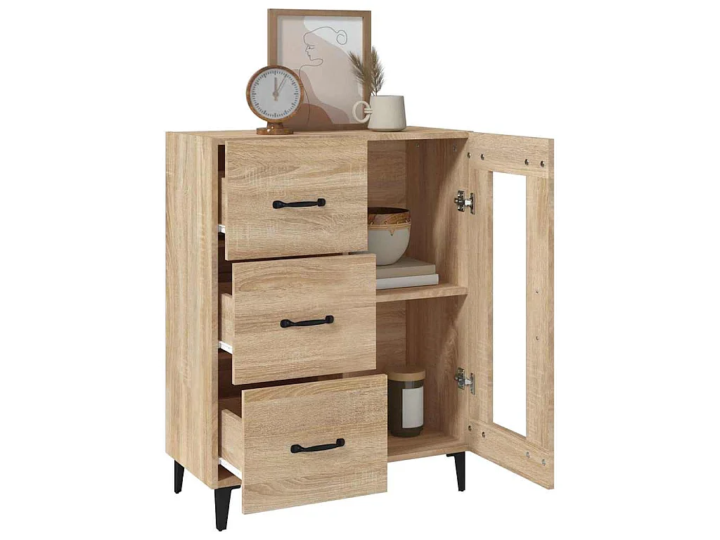Buffet chêne sonoma 69,5x34x90 cm bois d'ingénierie