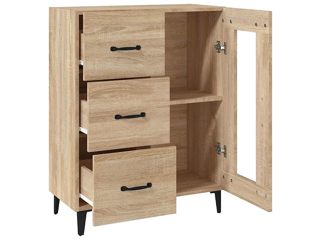 Buffet chêne sonoma 69,5x34x90 cm bois d'ingénierie