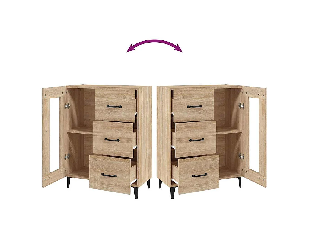 Buffet chêne sonoma 69,5x34x90 cm bois d'ingénierie