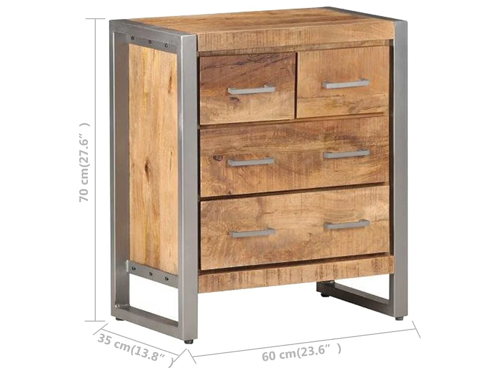 Buffet 60x35x70 cm Bois de manguier brut