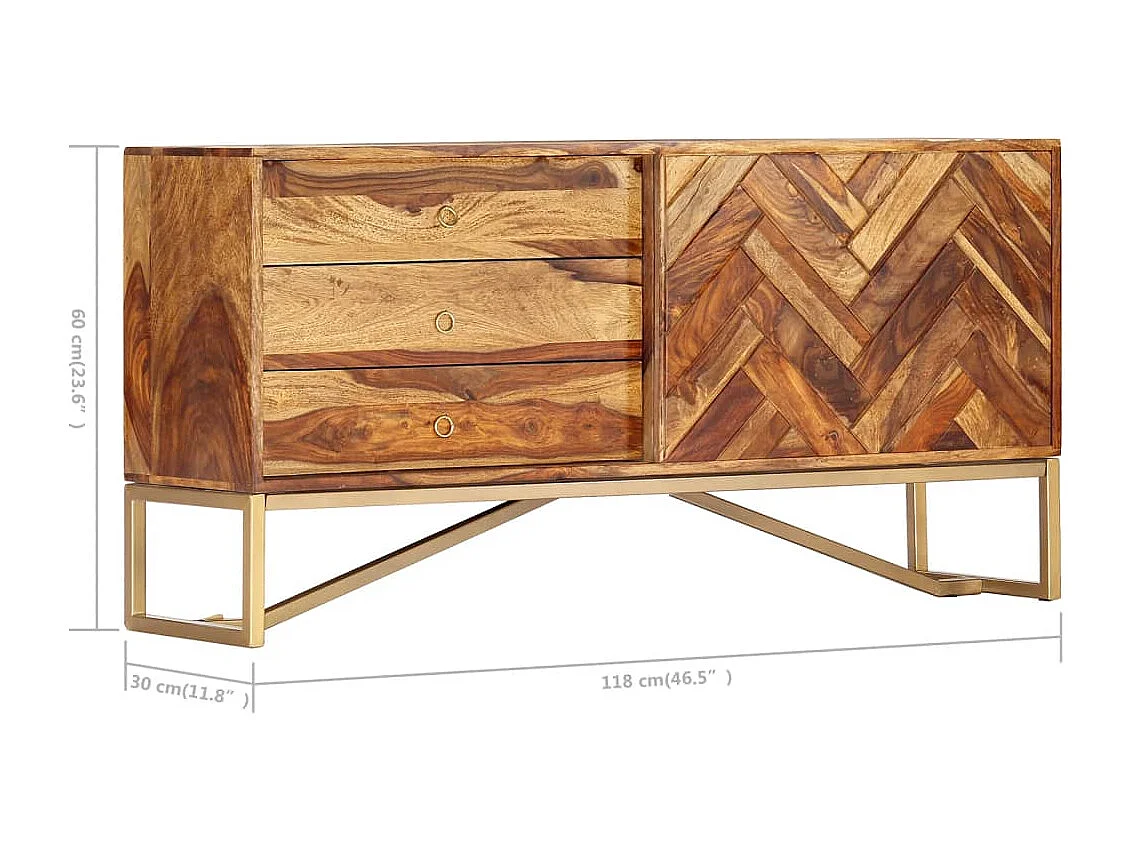 Buffet 118x30x60 cm Bois massif de Sesham