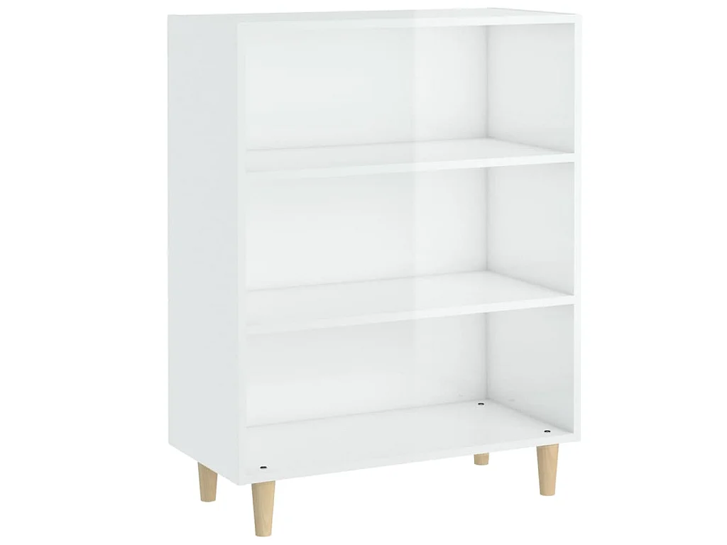 Buffet Blanc brillant 69,5x32,5x90 cm Bois d'ingénierie