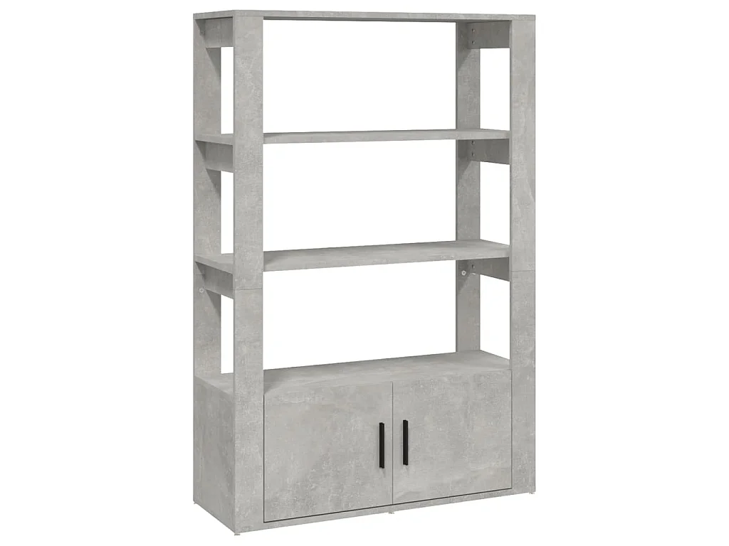 Dressoir 80x30x119,5 cm bewerkt hout betongrijs