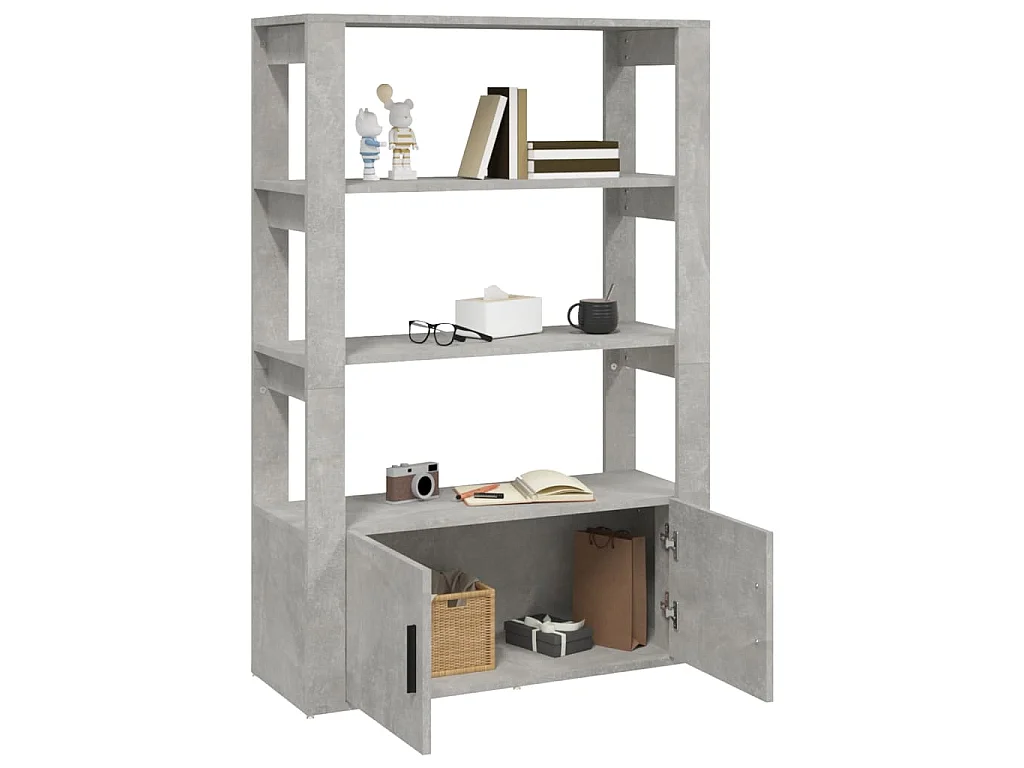 Dressoir 80x30x119,5 cm bewerkt hout betongrijs