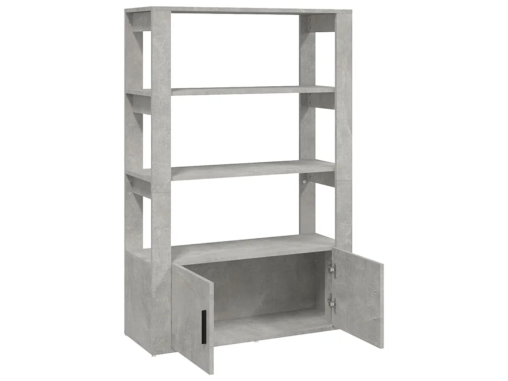Dressoir 80x30x119,5 cm bewerkt hout betongrijs