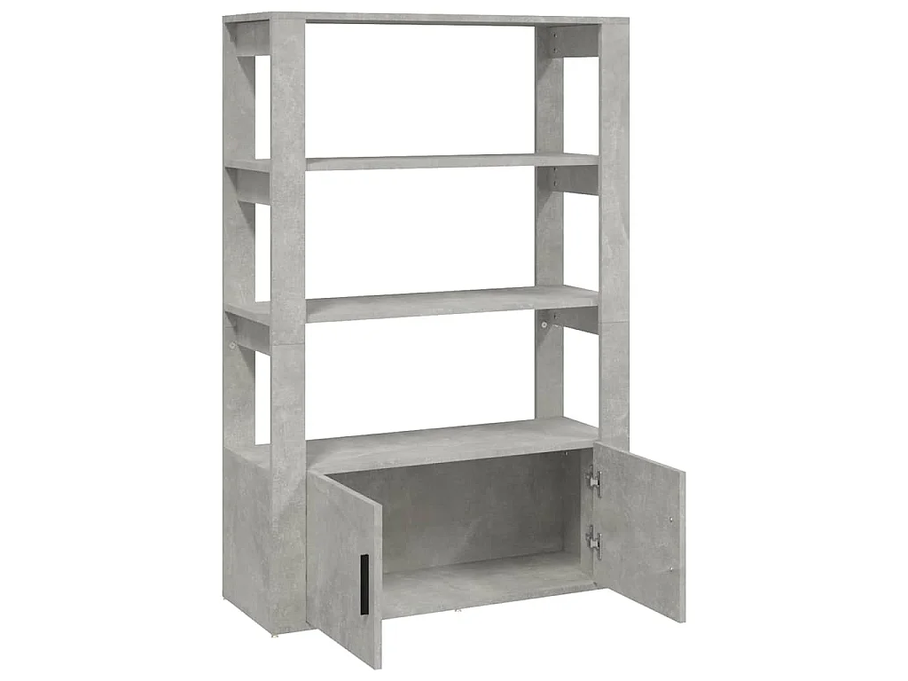 Dressoir 80x30x119,5 cm bewerkt hout betongrijs