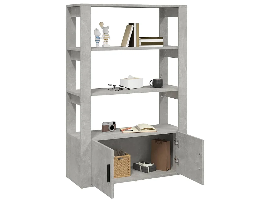 Dressoir 80x30x119,5 cm bewerkt hout betongrijs
