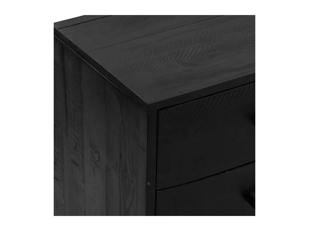 Aparador de madera maciza de pino negro 110x35x70 cm