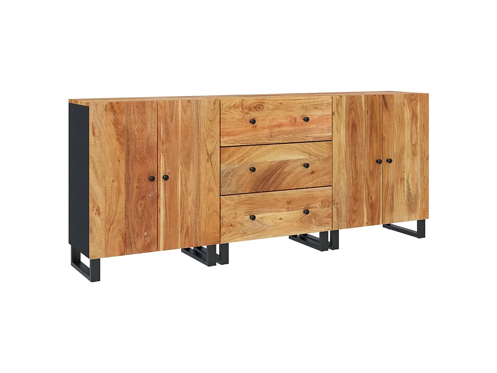 Buffets 3 pcs Bois d'acacia solide