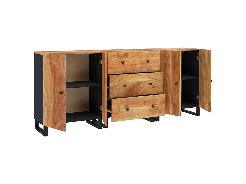 Buffets 3 pcs Bois d'acacia solide