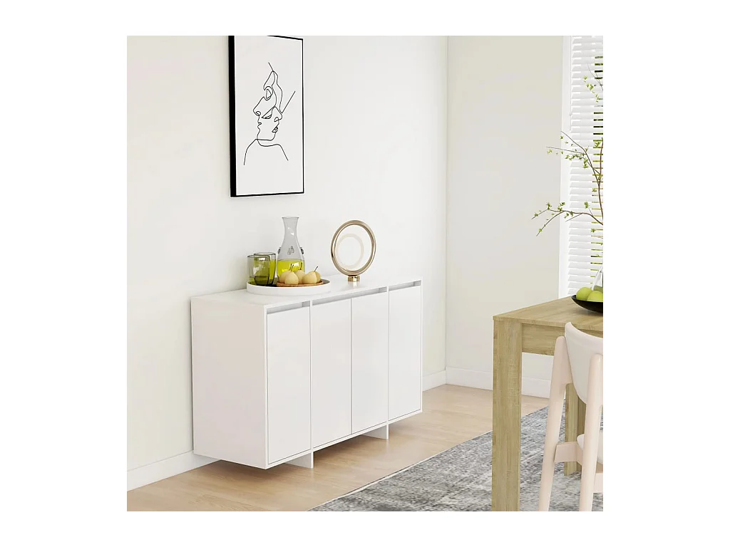 Buffet blanc 120x41x75 cm bois d'ingénierie