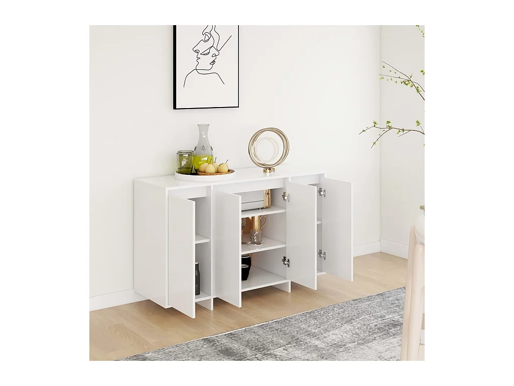 Buffet blanc 120x41x75 cm bois d'ingénierie