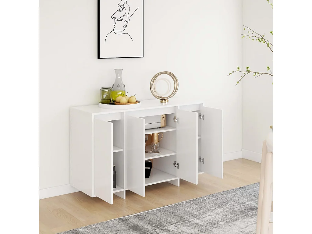 Buffet blanc 120x41x75 cm bois d'ingénierie