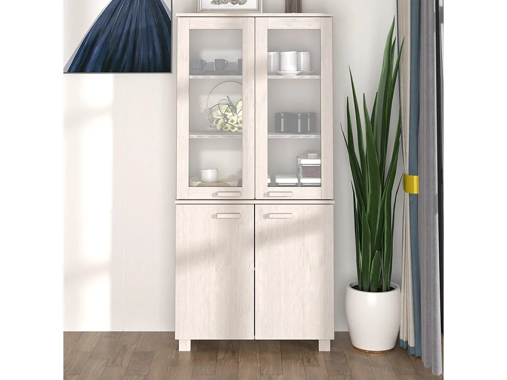 Buffet HAMAR Bois massif de pin Blanc