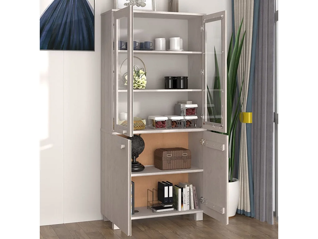 Buffet HAMAR Bois massif de pin Blanc