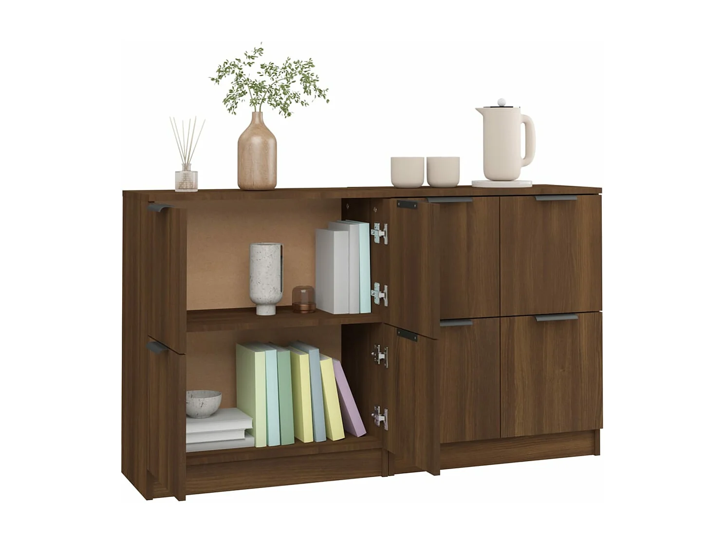 Buffets 2 pcs chêne marron 60x30x70 cm Bois d'ingénierie