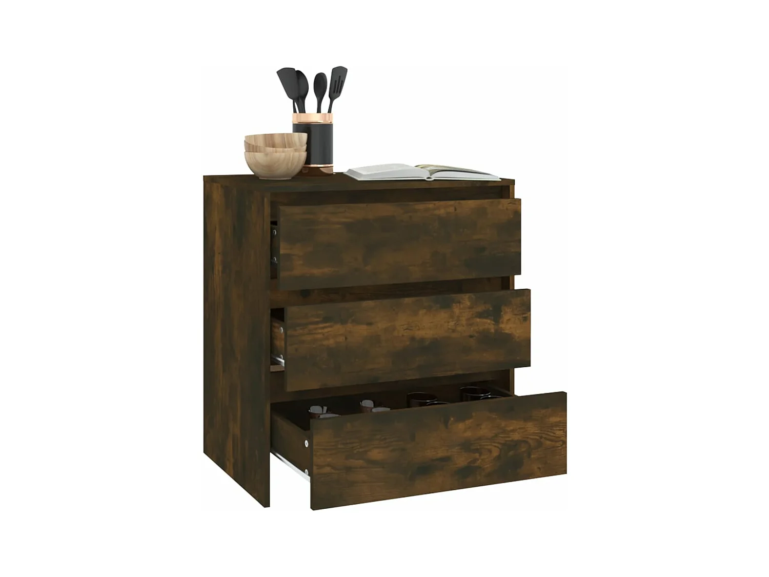 Buffet Chêne fumé 70x41x75 cm Bois d'ingénierie