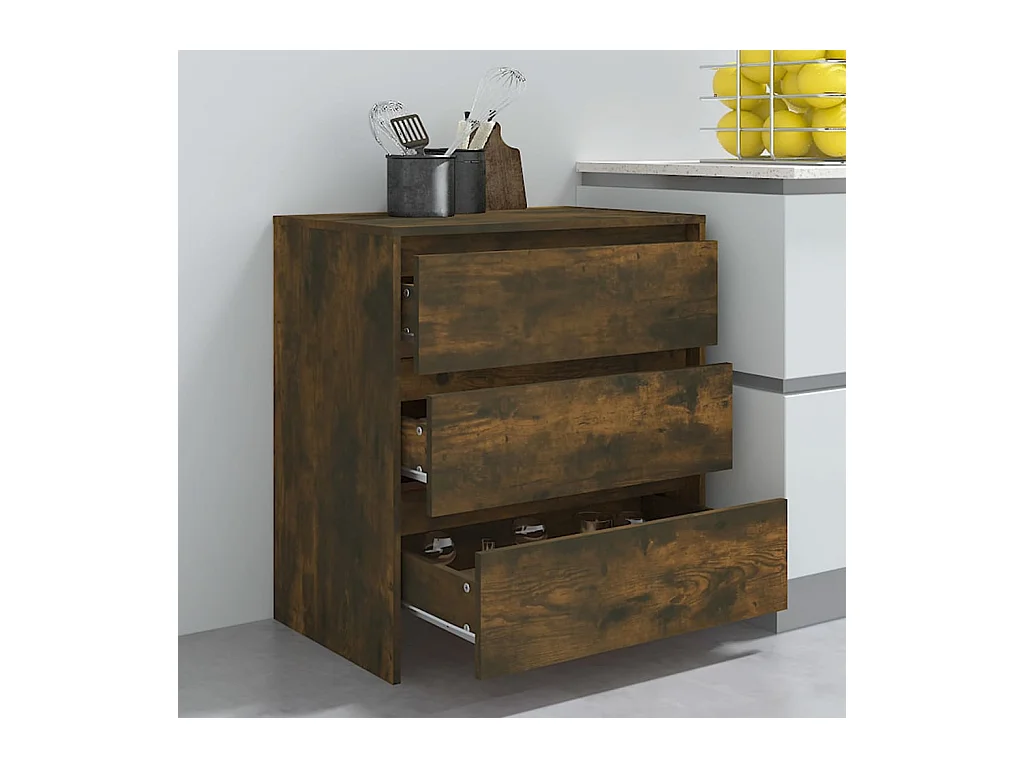 Buffet Chêne fumé 70x41x75 cm Bois d'ingénierie