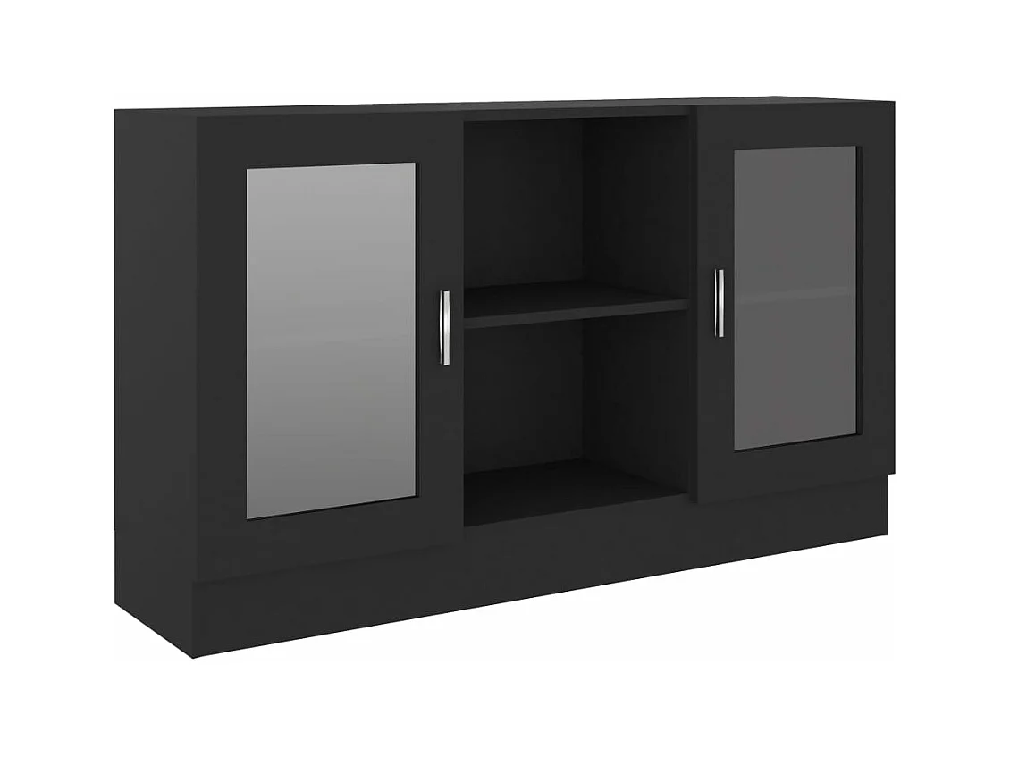 Armoire à vitrine Noir 120x30,5x70 cm Bois d'ingénierie