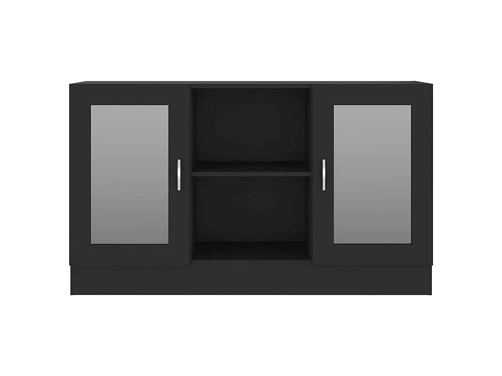 Vitrina de madera contrachapada negro 120x30,5x70 cm