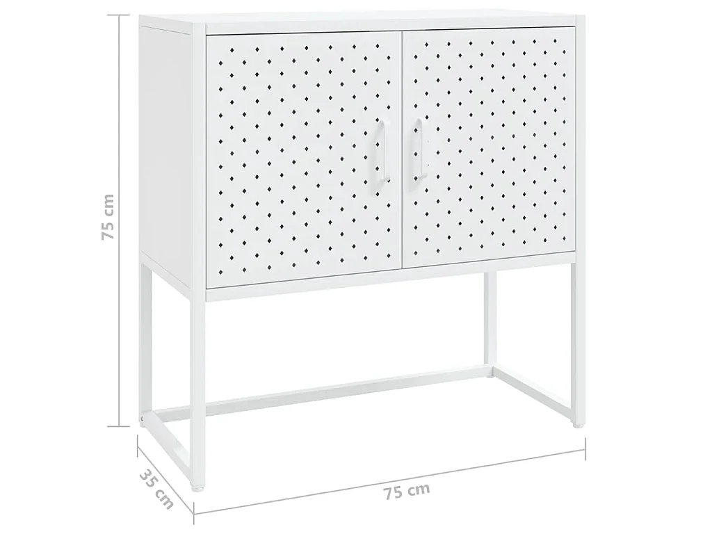 Dressoir 75x35x75 cm staal wit