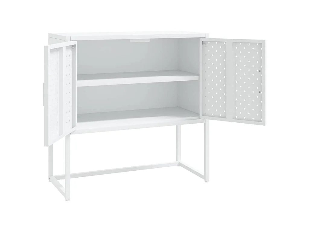Aparador de acero blanco 75x35x75 cm