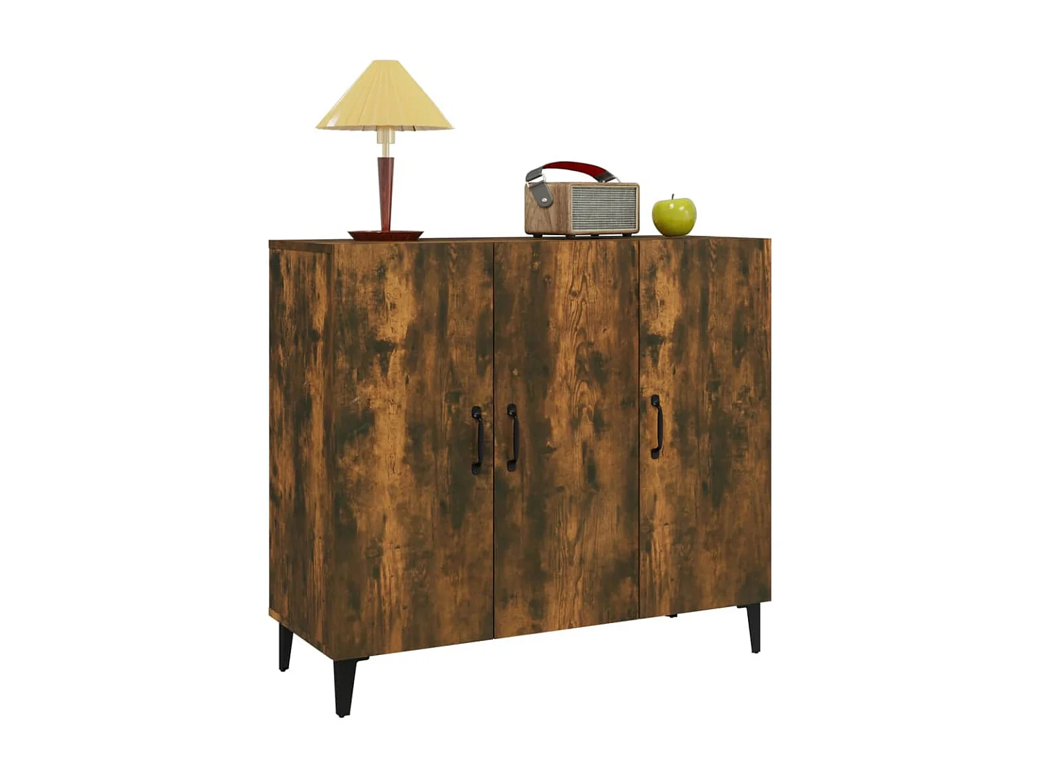Buffet chêne fumé 90x34x80 cm bois d'ingénierie