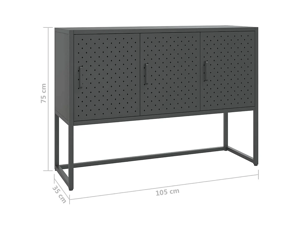 Buffet Anthracite 105x35x75 cm Acier