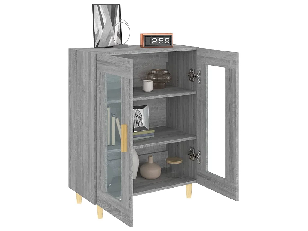 Dressoir 69,5x34x90 cm bewerkt hout grijs sonoma eikenkleurig