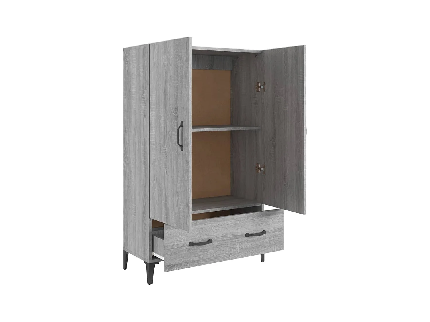 Hoge kast 70x31x115 cm bewerkt hout grijs sonoma eikenkleurig
